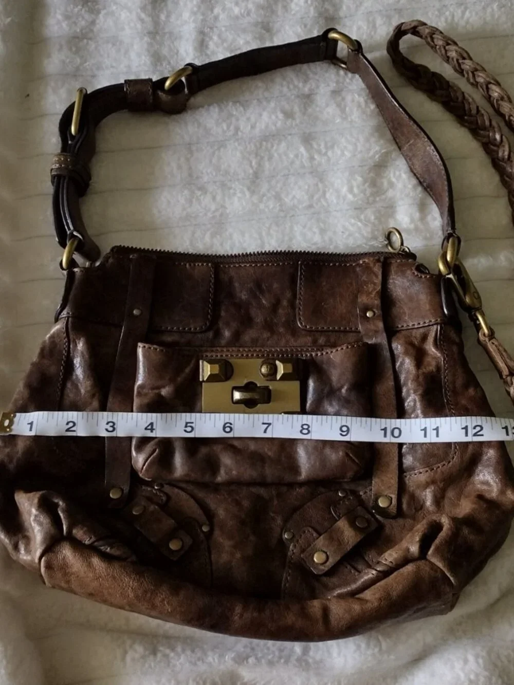 Juicy Couture Vintage Y2K Leather Shoulder Bag Brown Lambskin